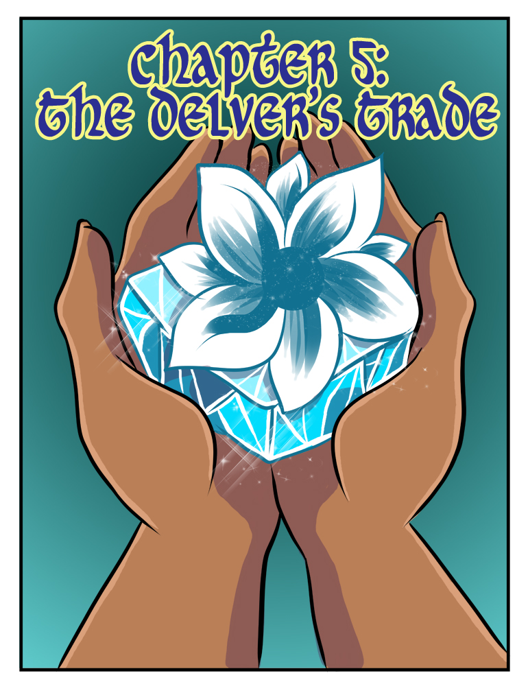 What are you talking about? This looks no way like an upside down version of a book cover. It's just a delver's hands holding a frozen chunk of ice with a living flower growing out of it. I'm sure it has no connection to the chapter whatsoever. 